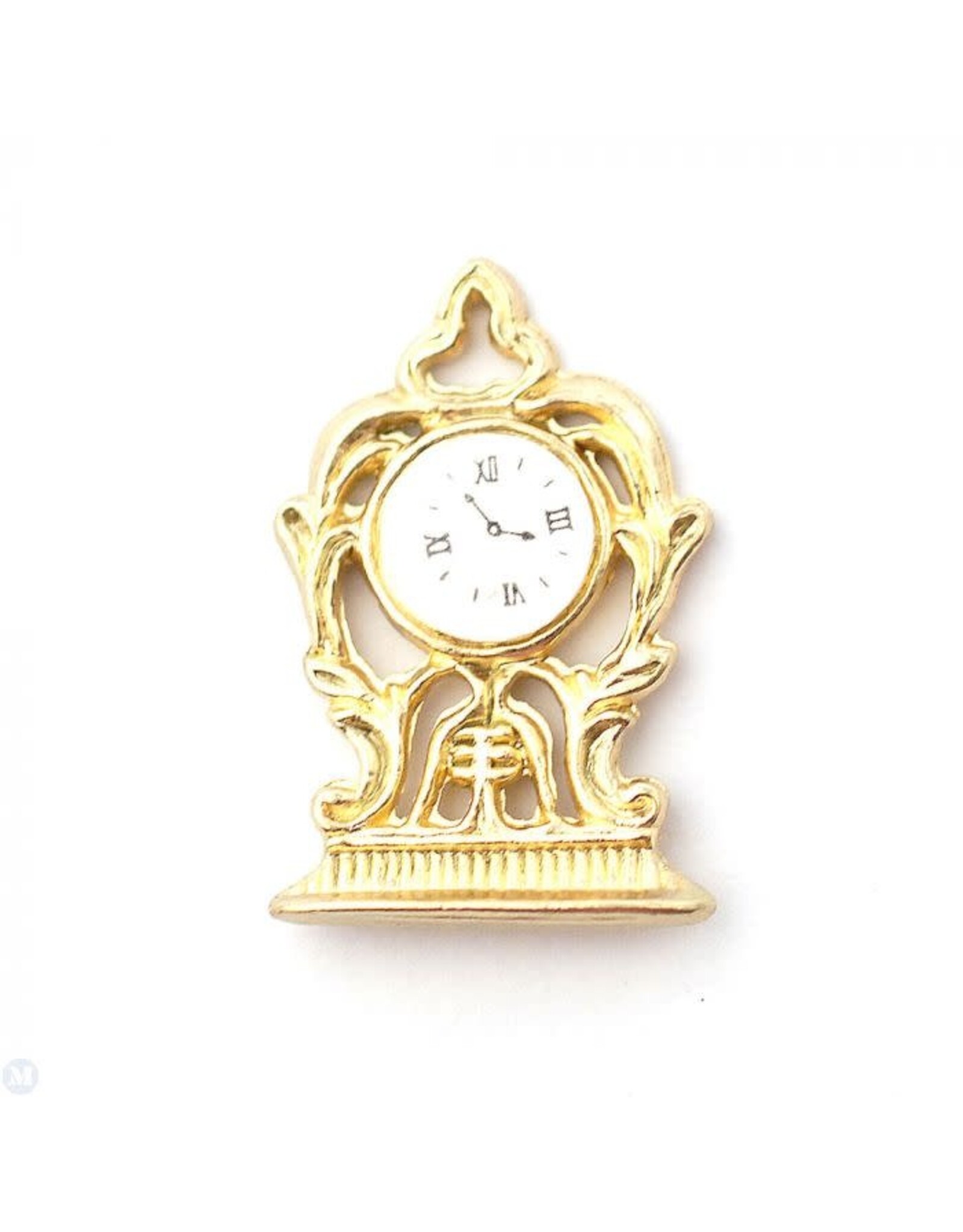 Horloge plate dorée en métal