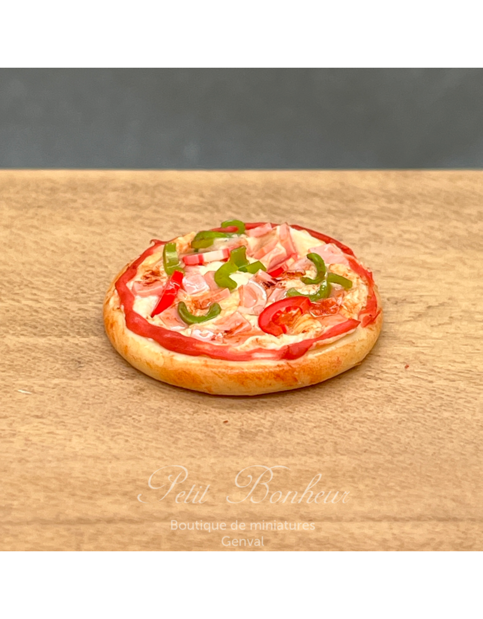 Pizza au jambon miniature 1:12