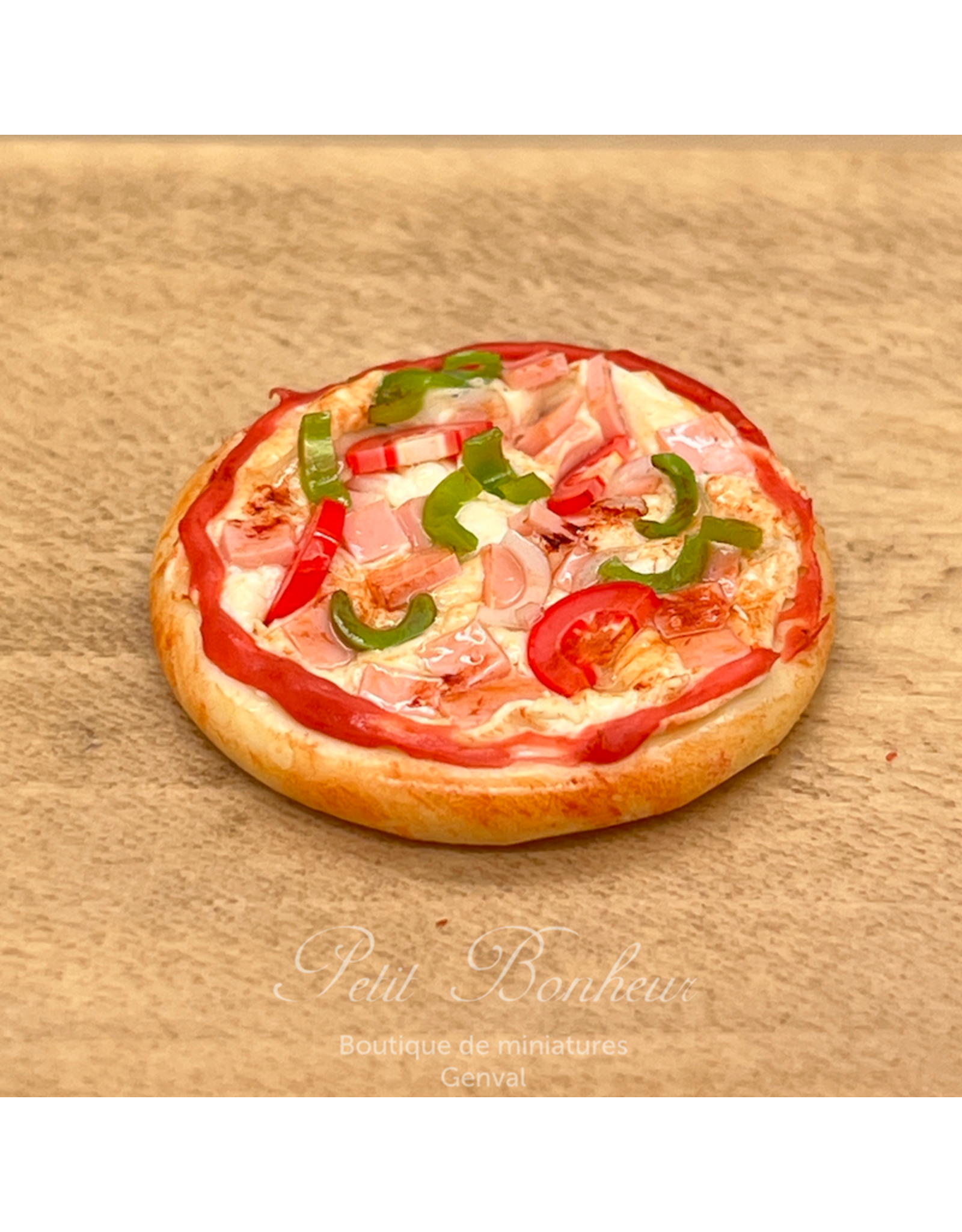 Pizza au jambon miniature 1:12