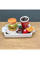 Plateau menu hamburger (miniature 1:12)