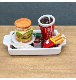 Plateau menu hamburger (miniature 1:12)