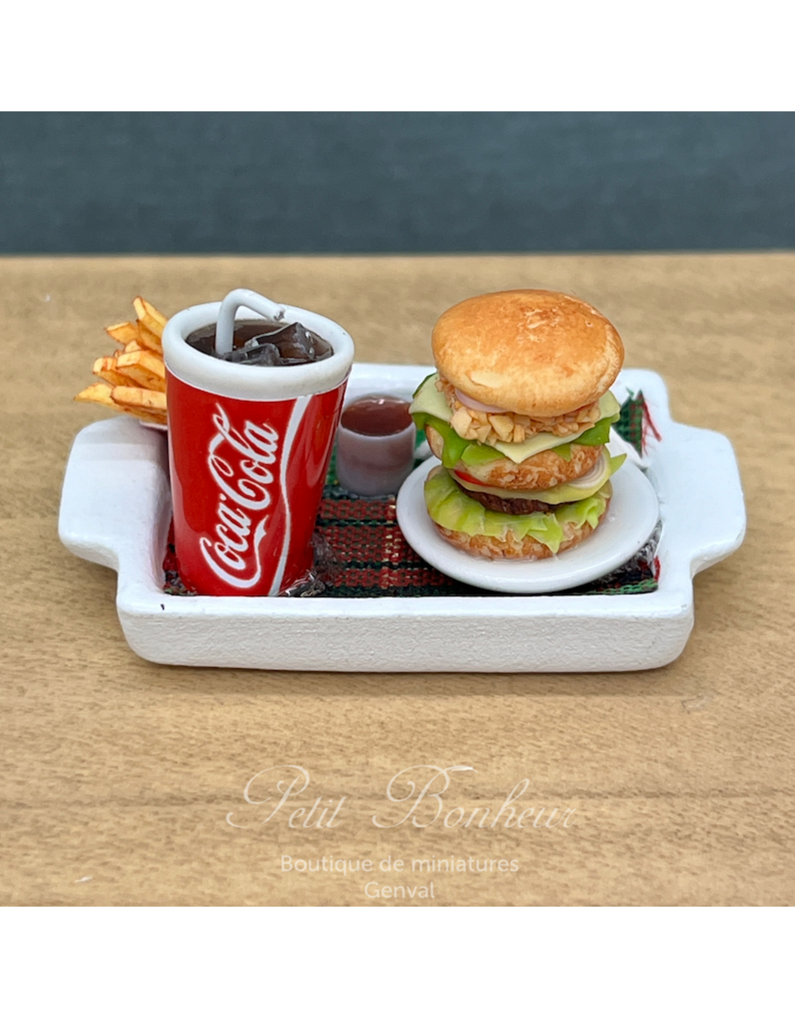 Plateau menu hamburger (miniature 1:12)