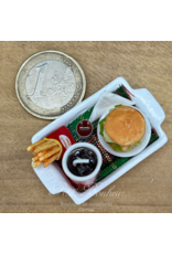 Plateau menu hamburger (miniature 1:12)