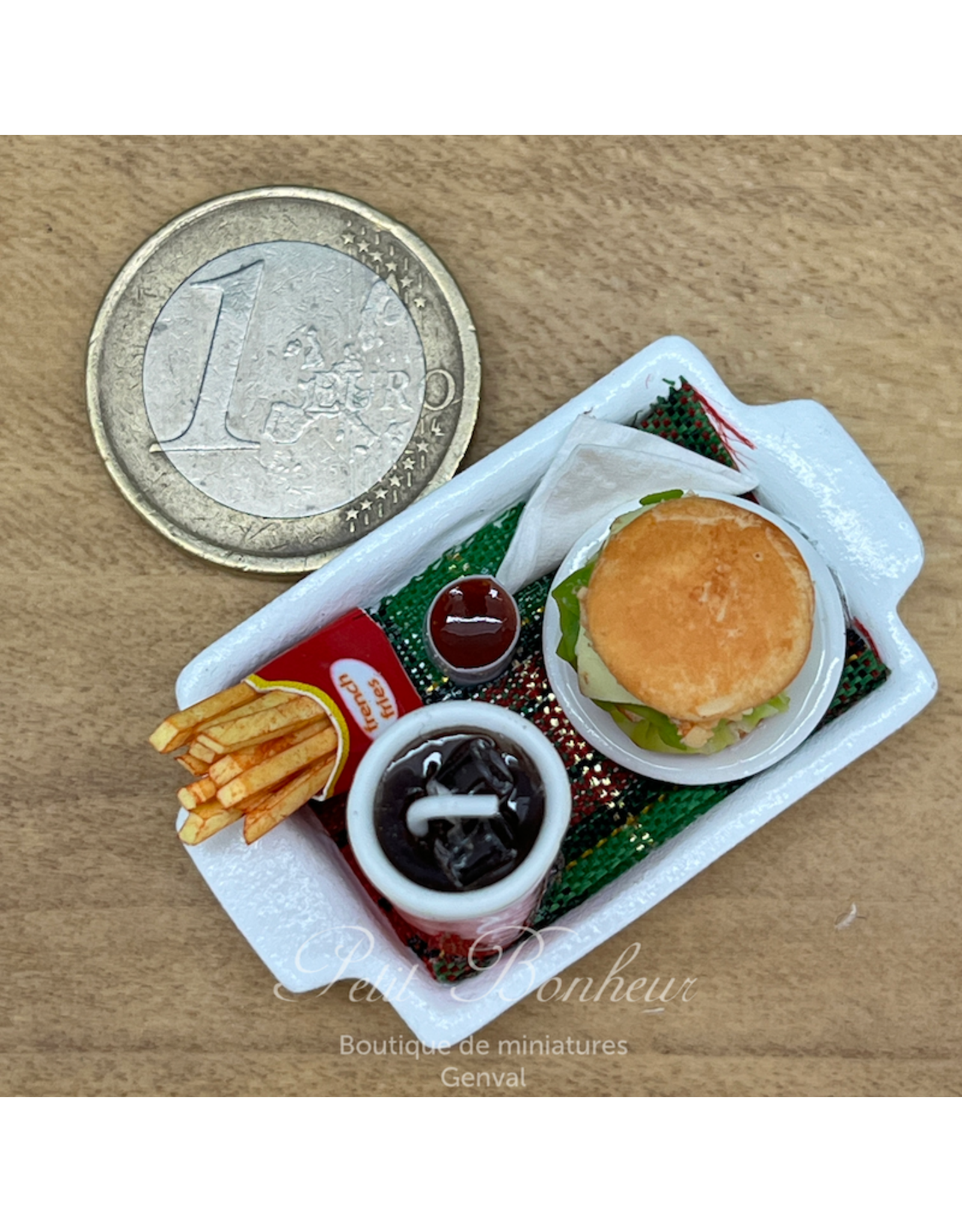 Plateau menu hamburger (miniature 1:12)