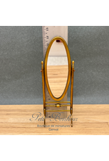 Miroir oval pivotant laiton doré vielli