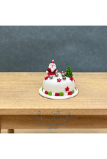 Gâteau de Noël rond avec Père Noël, miniature 1:12