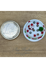 Gâteau de Noël rond avec Père Noël, miniature 1:12