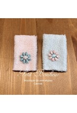 Essuies de bain (1 bleu & 1 rose) miniatures 1:12