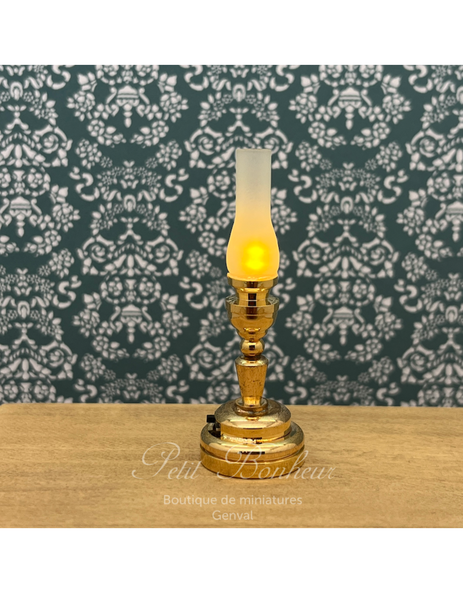 Lampe à huile de table LED miniature 1:12