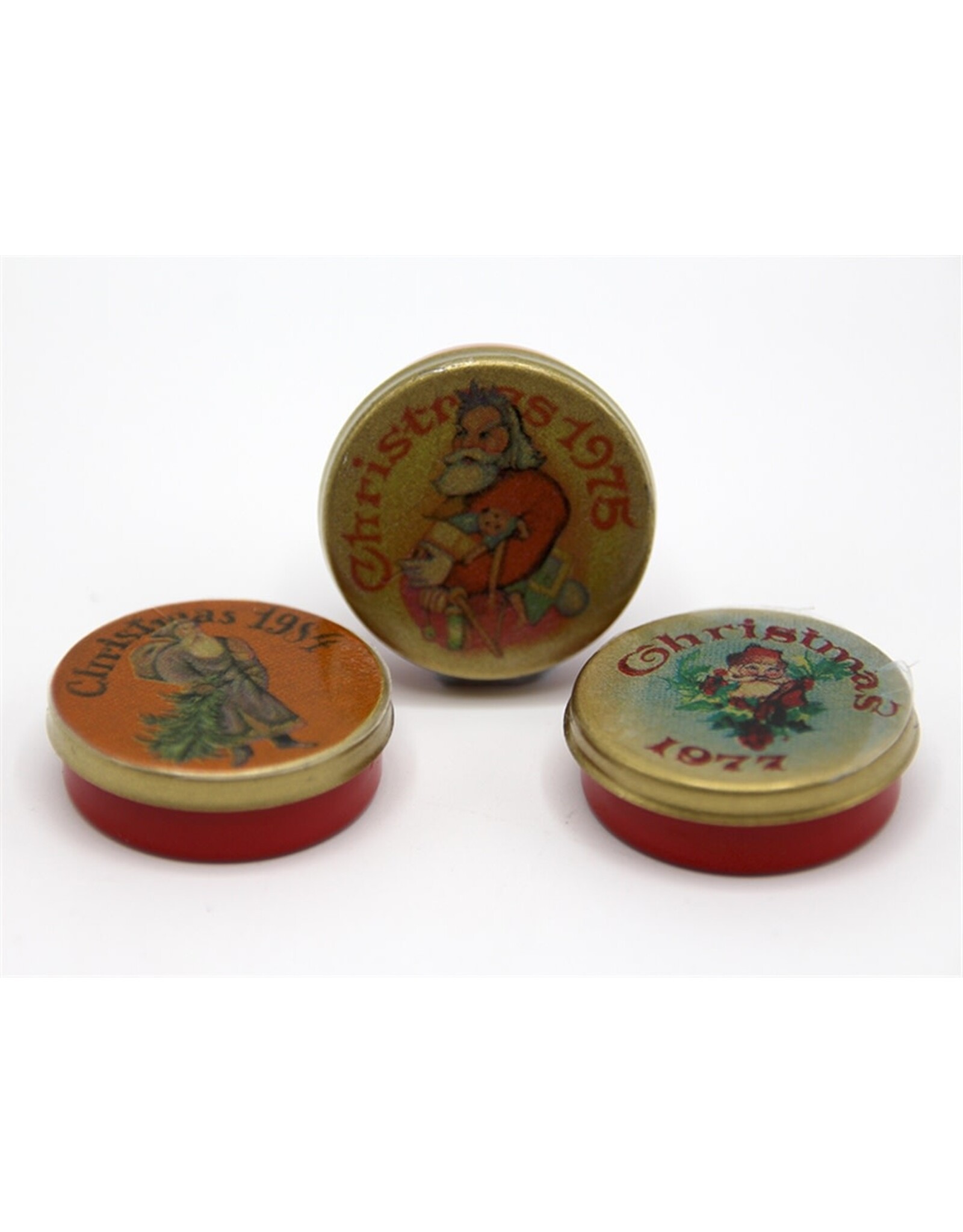 Boîtes à biscuits rondes de Noël (3) miniature 1:12