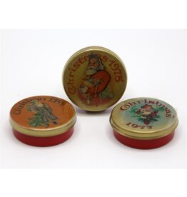 Boîtes à biscuits rondes de Noël (3) miniature 1:12