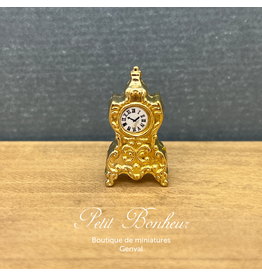 Horloge dorée en métal (miniature 1:12)