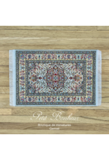 Tapis persan rouge, noir et or (9,5x16cm) miniature 1:12