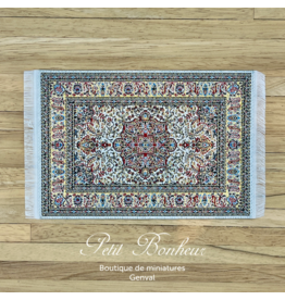 Tapis persan rouge, noir et or (9,5x16cm) miniature 1:12
