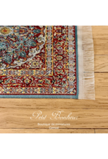 Tapis persan rouge et bleu (9,5x16cm) miniature 1:12