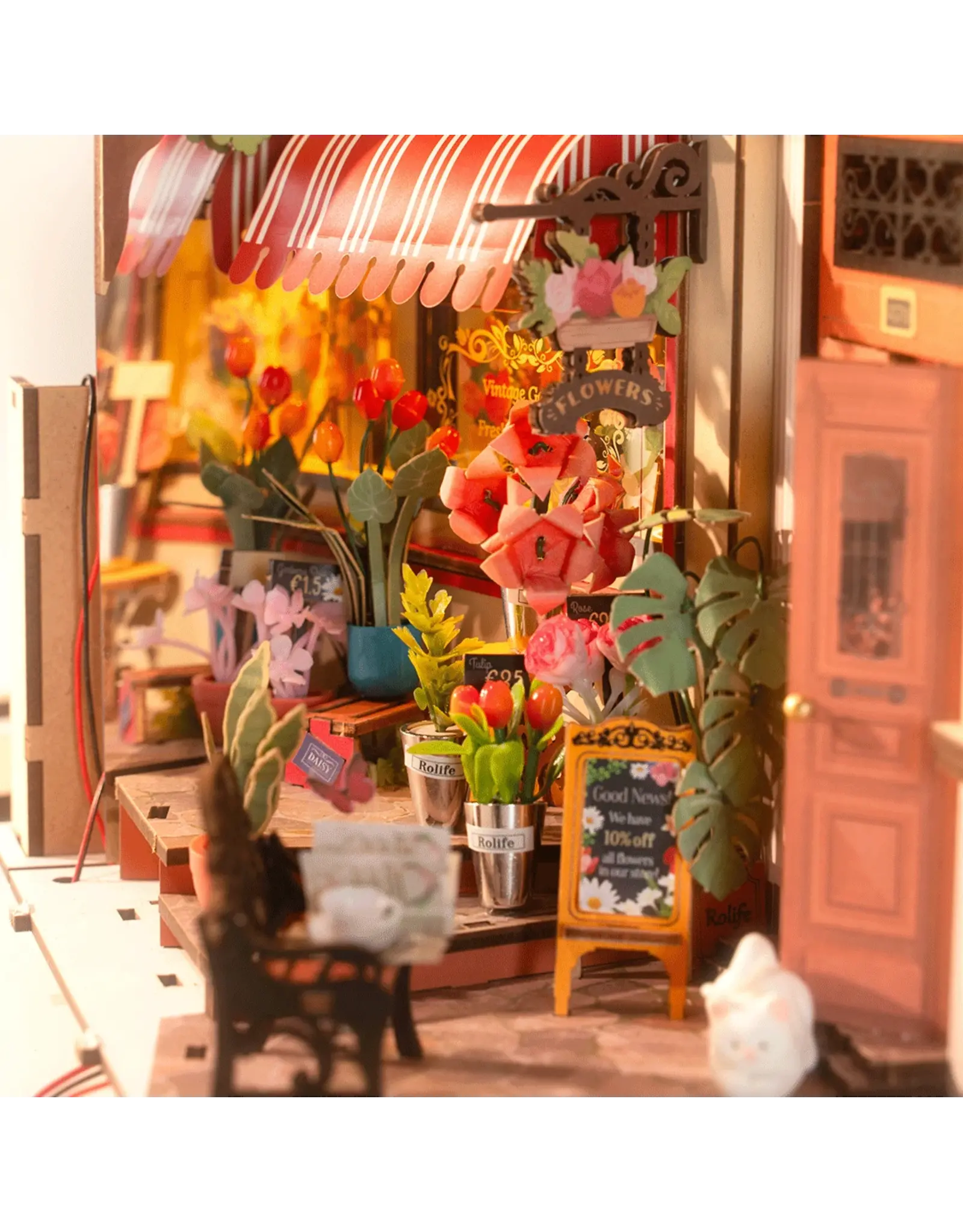 Rolife Floral Corner - Coin Fleuri (Book Nook) TGB09 - Rolife DIY Miniature Dollhouse