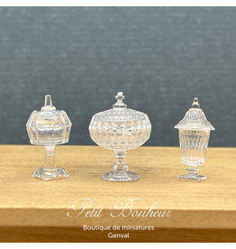Ensemble de 3 pots transparents, miniature 1:12