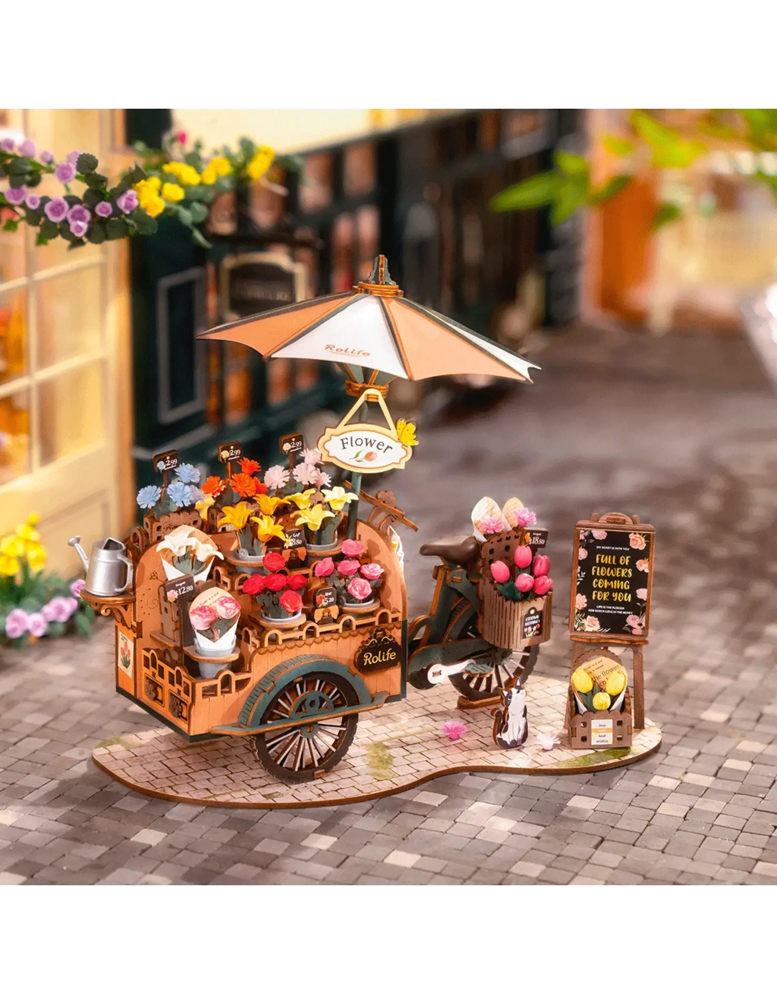 Rolife Blossom Cart - Le chariot de fleurs - TGS03 - Rolife DIY Miniature Dollhouse