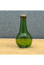 Bouteille verte en verre avec bouchon de liège, miniature 1:12