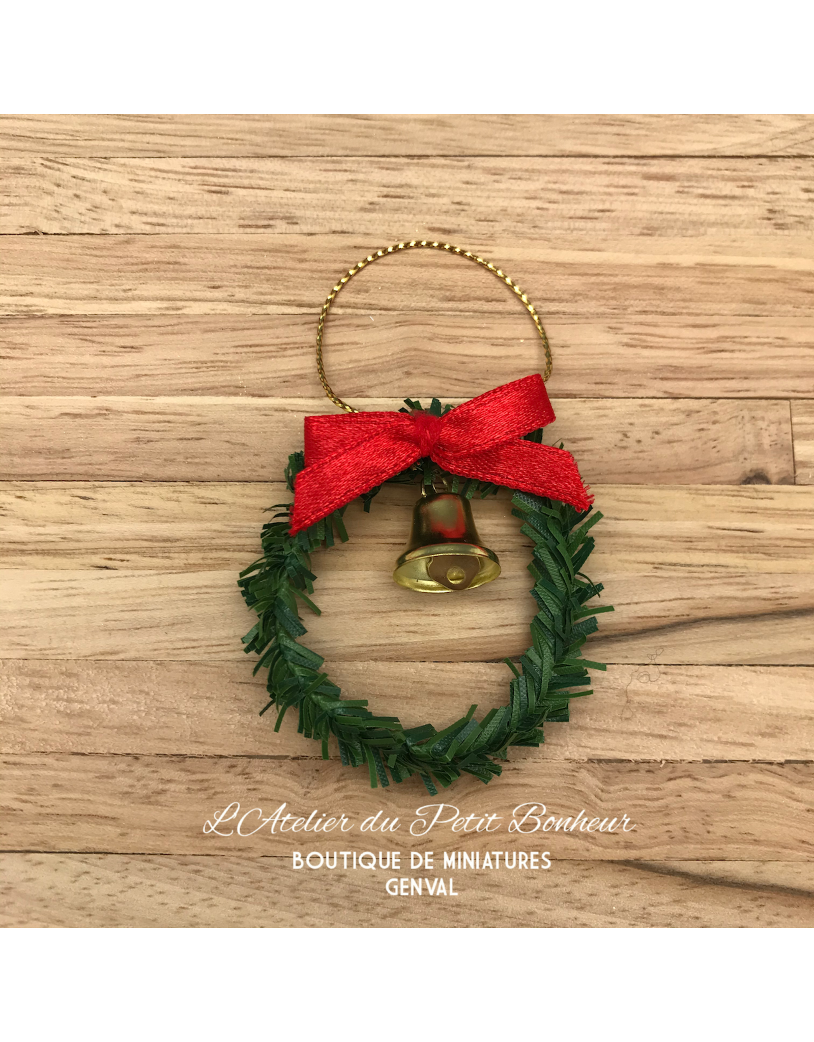 Couronne de Noël avec cloche miniature 1:12