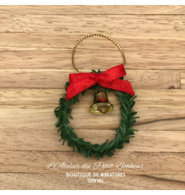 Couronne de Noël avec cloche miniature 1:12