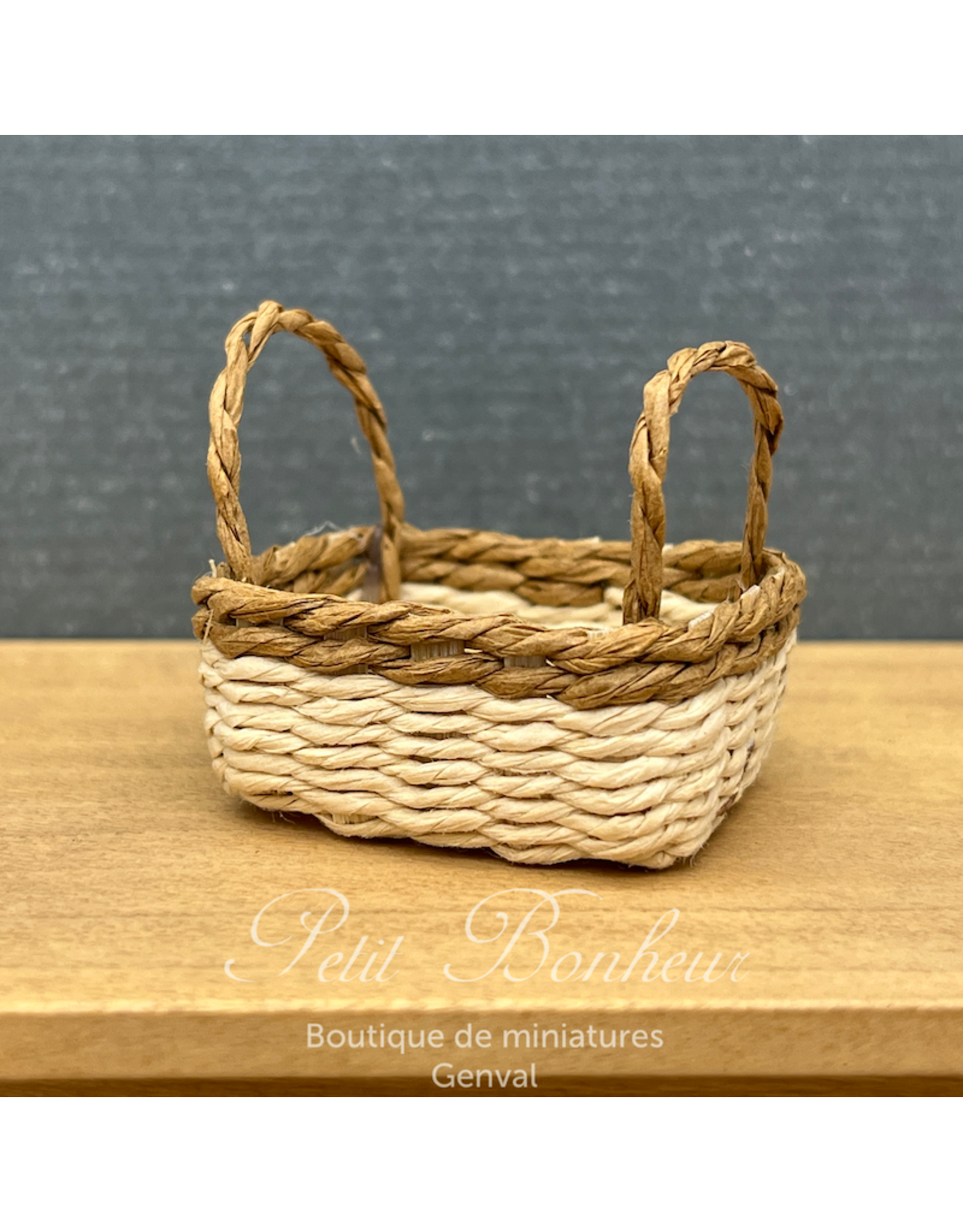 Panier avec liseré brun - miniature 1:12