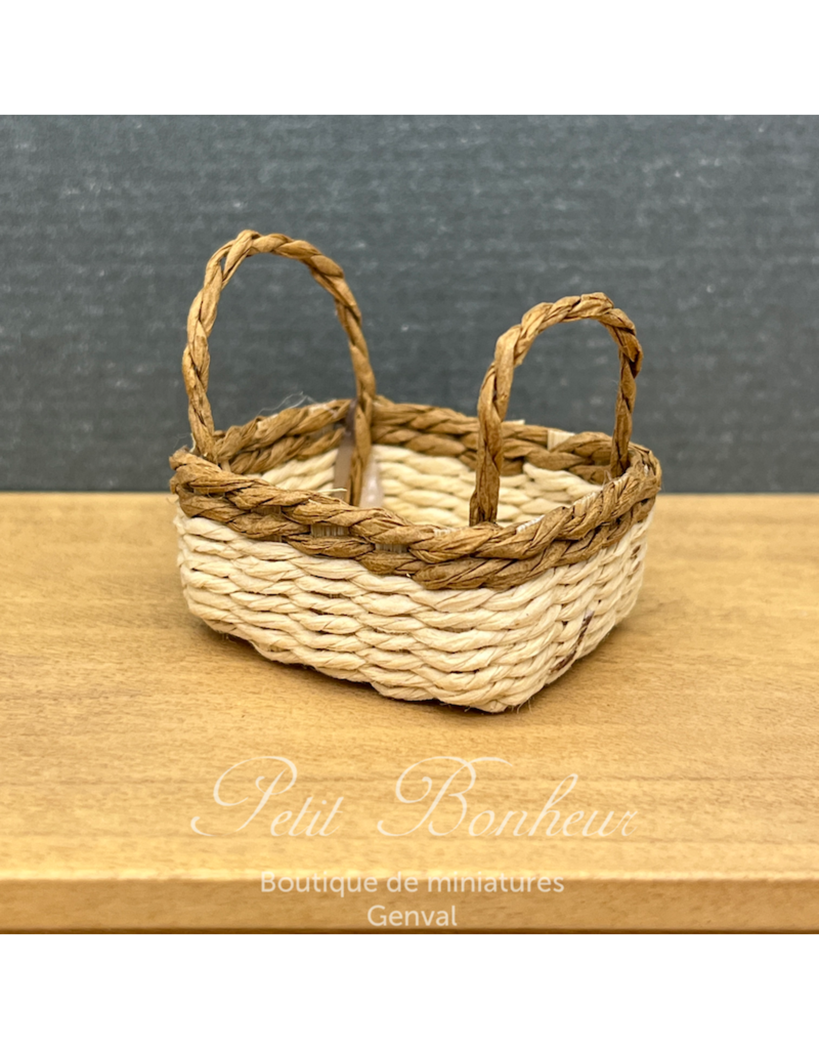 Panier avec liseré brun - miniature 1:12