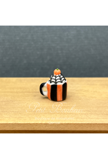Mug noir & orange cup cake d'Halloween, miniature 1:12