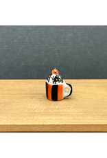 Mug noir & orange cup cake d'Halloween, miniature 1:12