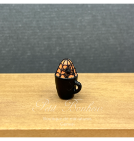 Mug noir cup cake Halloween araignée