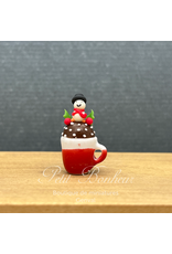 Mug Cup Cake de Noël Bonhomme de Neige - miniature 1:12