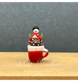Mug Cup Cake de Noël Bonhomme de Neige - miniature 1:12