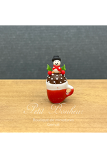Mug Cup Cake de Noël Bonhomme de Neige - miniature 1:12