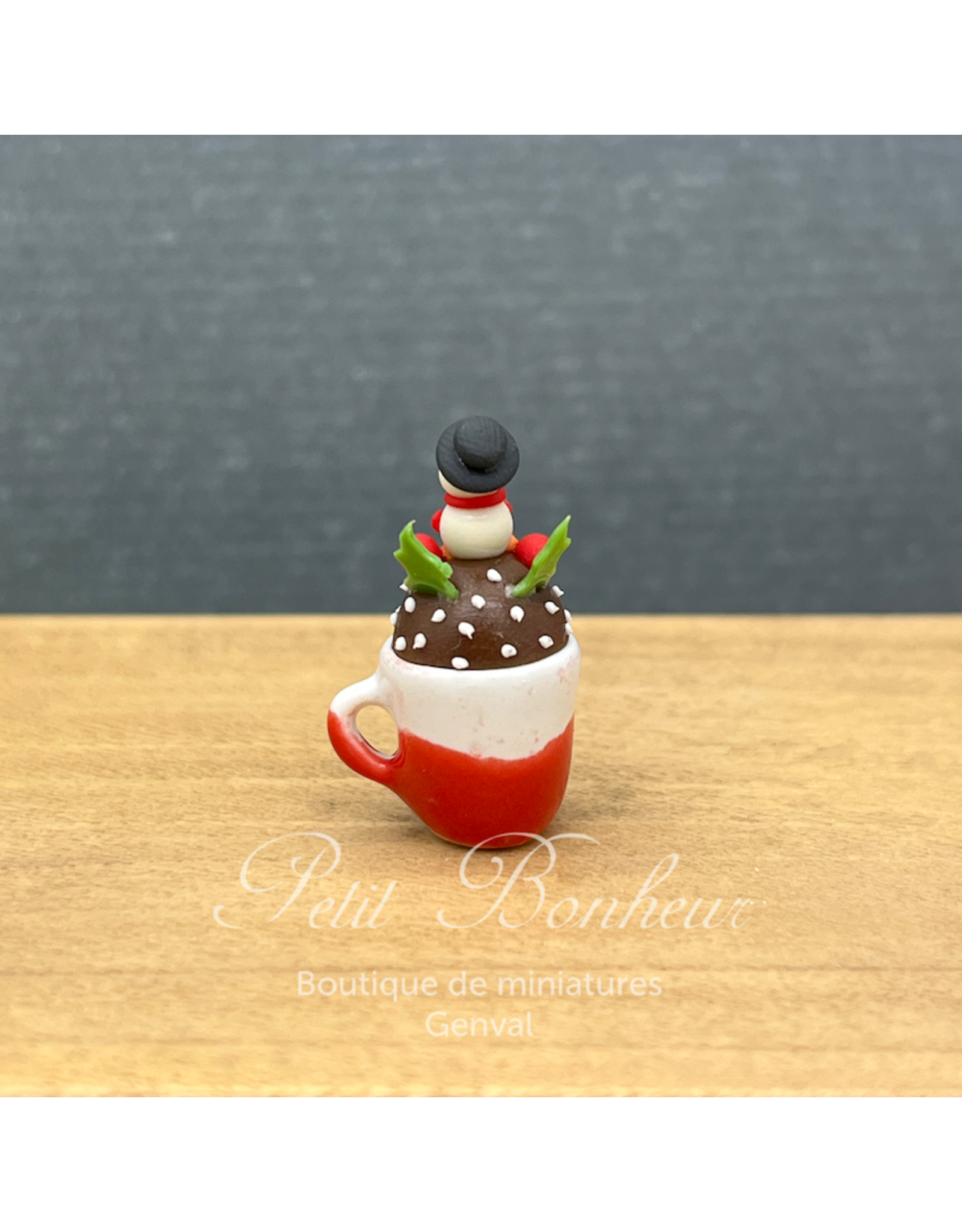 Mug Cup Cake de Noël Bonhomme de Neige - miniature 1:12