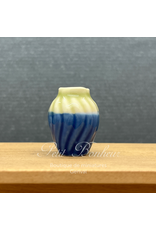 Vase bleu 2 tons miniature 1:12