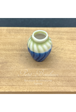 Vase bleu 2 tons miniature 1:12