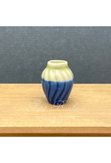 Vase bleu 2 tons miniature 1:12