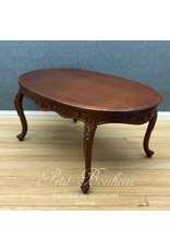 Table ovale sculptée Louis XV noyer