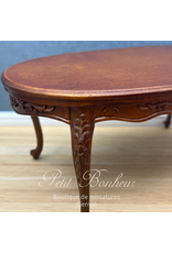 Table ovale sculptée Louis XV noyer