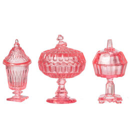 Chrysnbon Ensemble de 3 pots roses, miniature 1:12