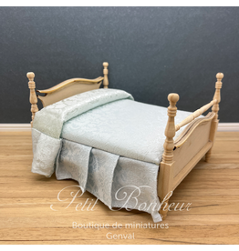 Lit double non peint miniature 1:12