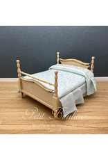 Lit double non peint miniature 1:12