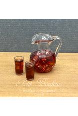 Town Square Miniatures Cruche de thé glacé avec 2 verres (miniature 1/12)