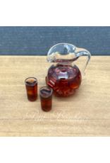 Town Square Miniatures Cruche de thé glacé avec 2 verres (miniature 1/12)