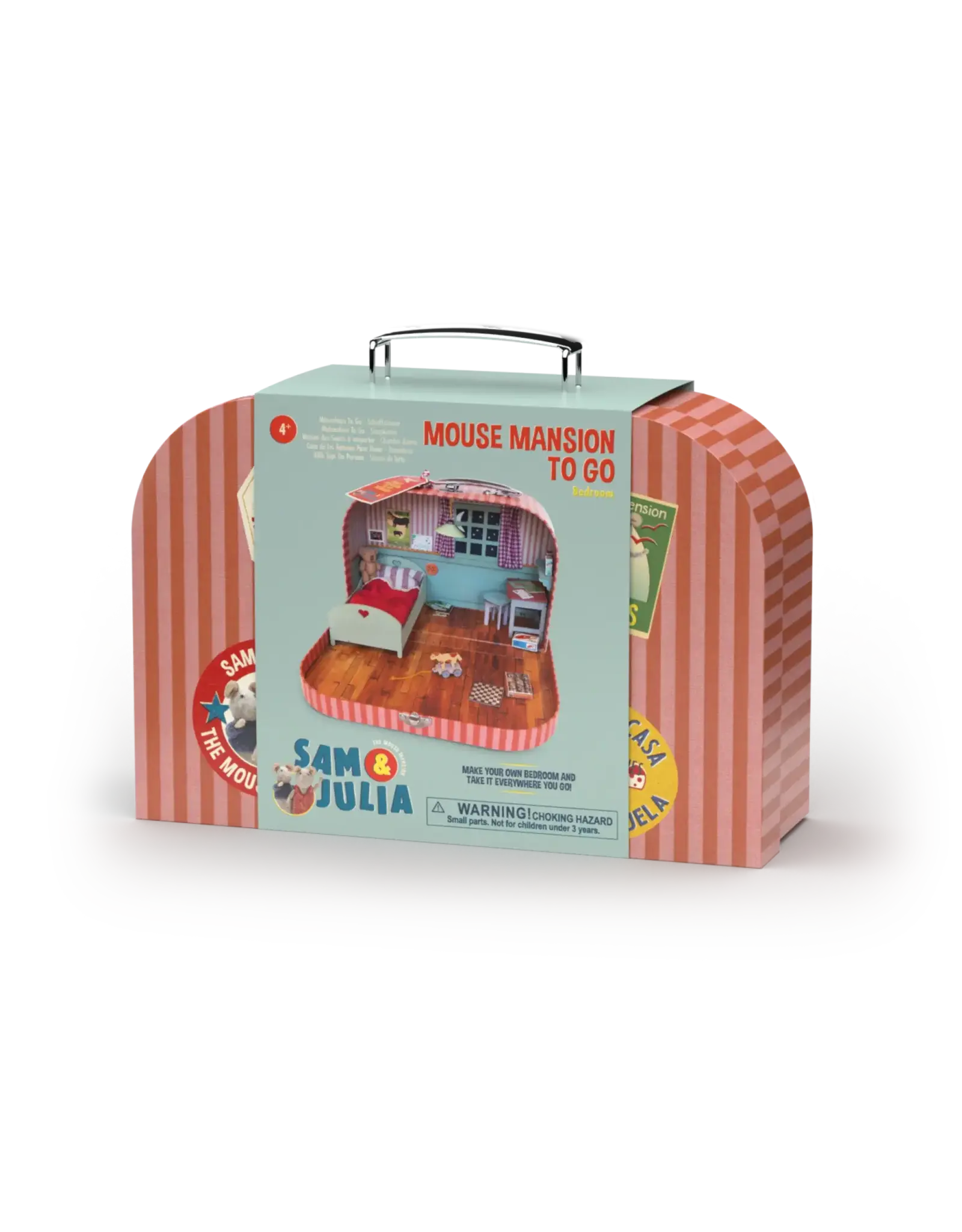 The Mouse Mansion Valise chambre maison de souris à assembler Sam & Julia – kit miniature créatif avec meubles et accessoires