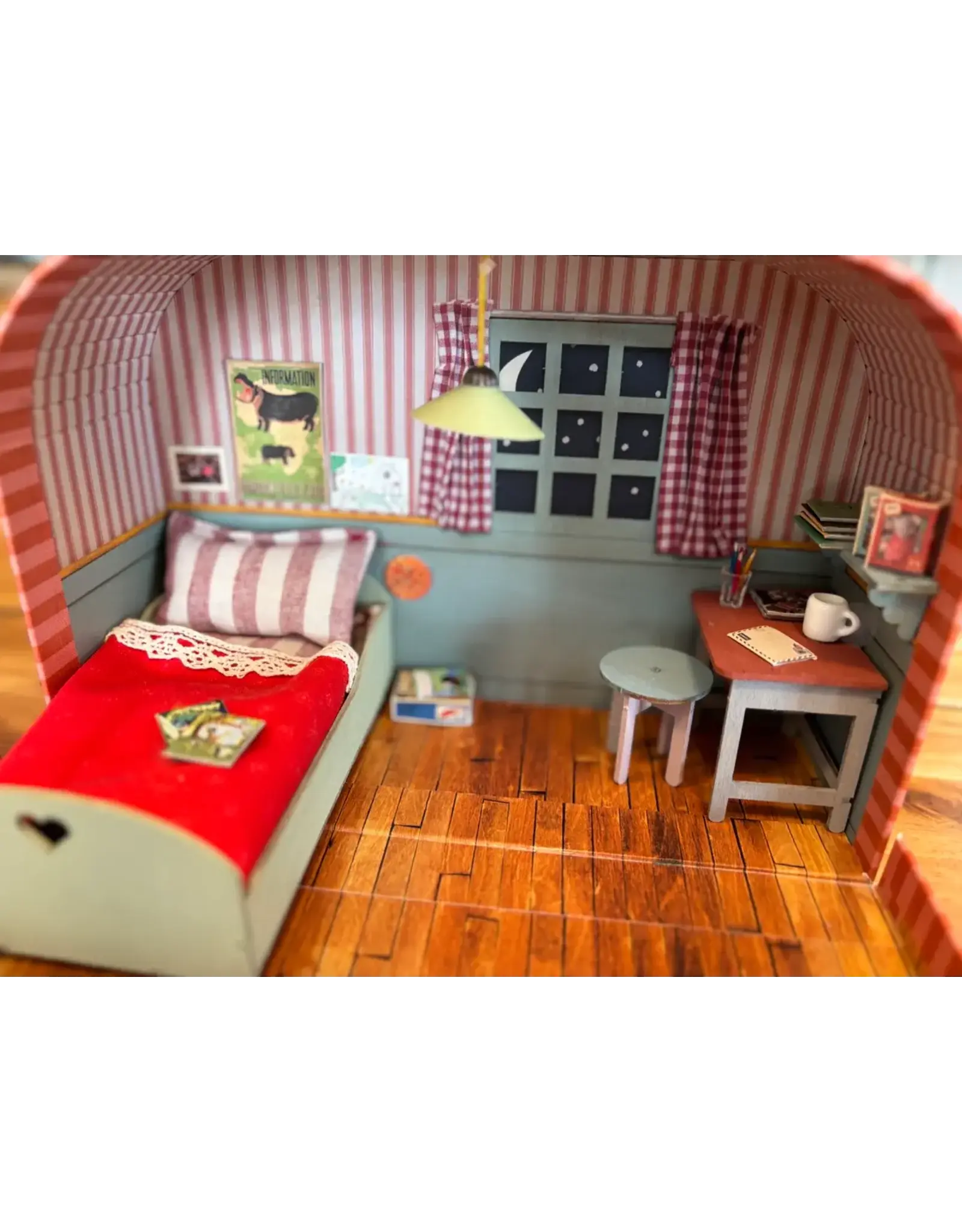 The Mouse Mansion Valise chambre maison de souris à assembler Sam & Julia – kit miniature créatif avec meubles et accessoires