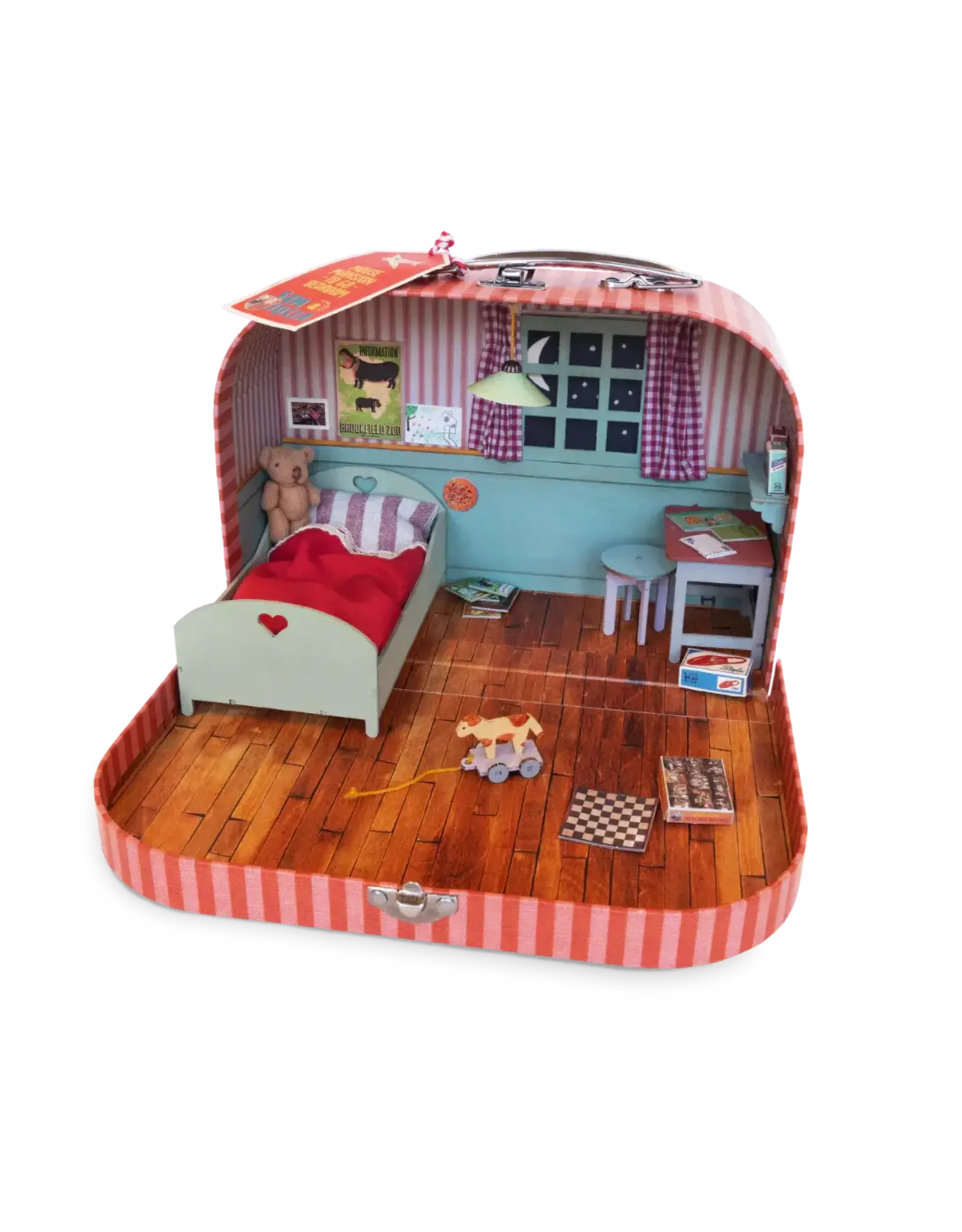 The Mouse Mansion Valise chambre maison de souris à assembler Sam & Julia – kit miniature créatif avec meubles et accessoires