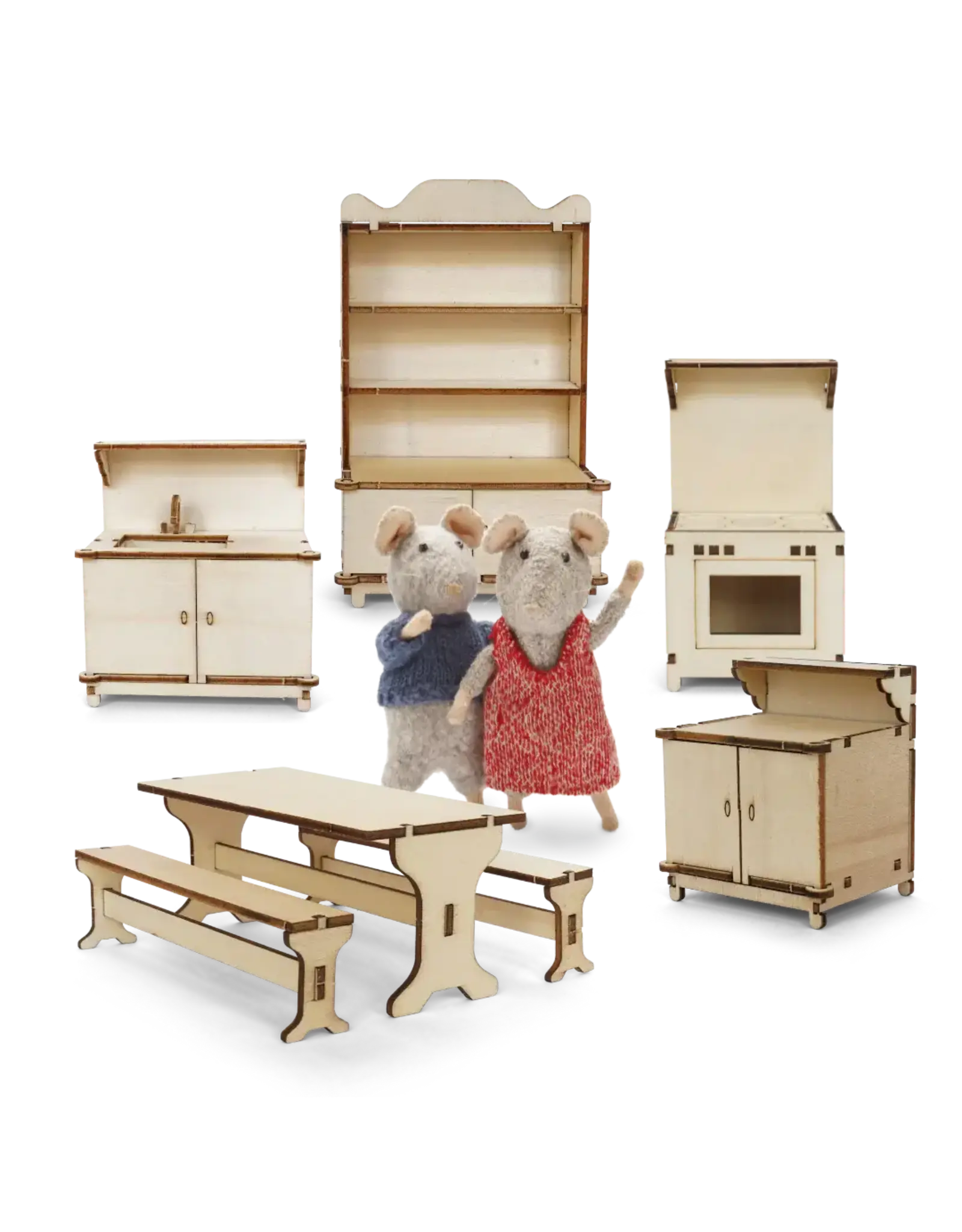 The Mouse Mansion Kit meubles cuisine maison de souris à assembler – univers miniature créatif en bois