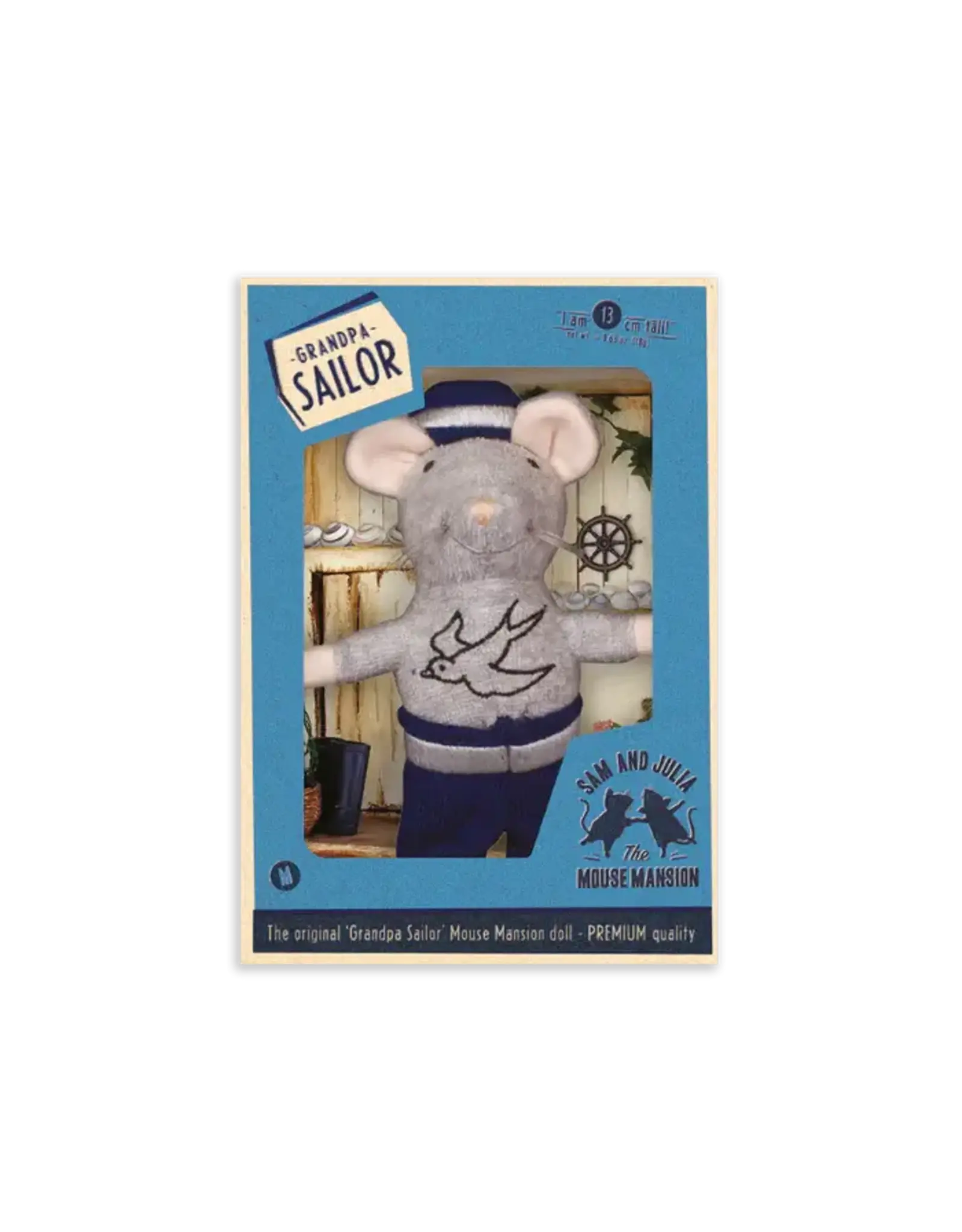 The Mouse Mansion Souris en peluche Grand-père Marin maison de souris – personnage miniature marin et aventureux