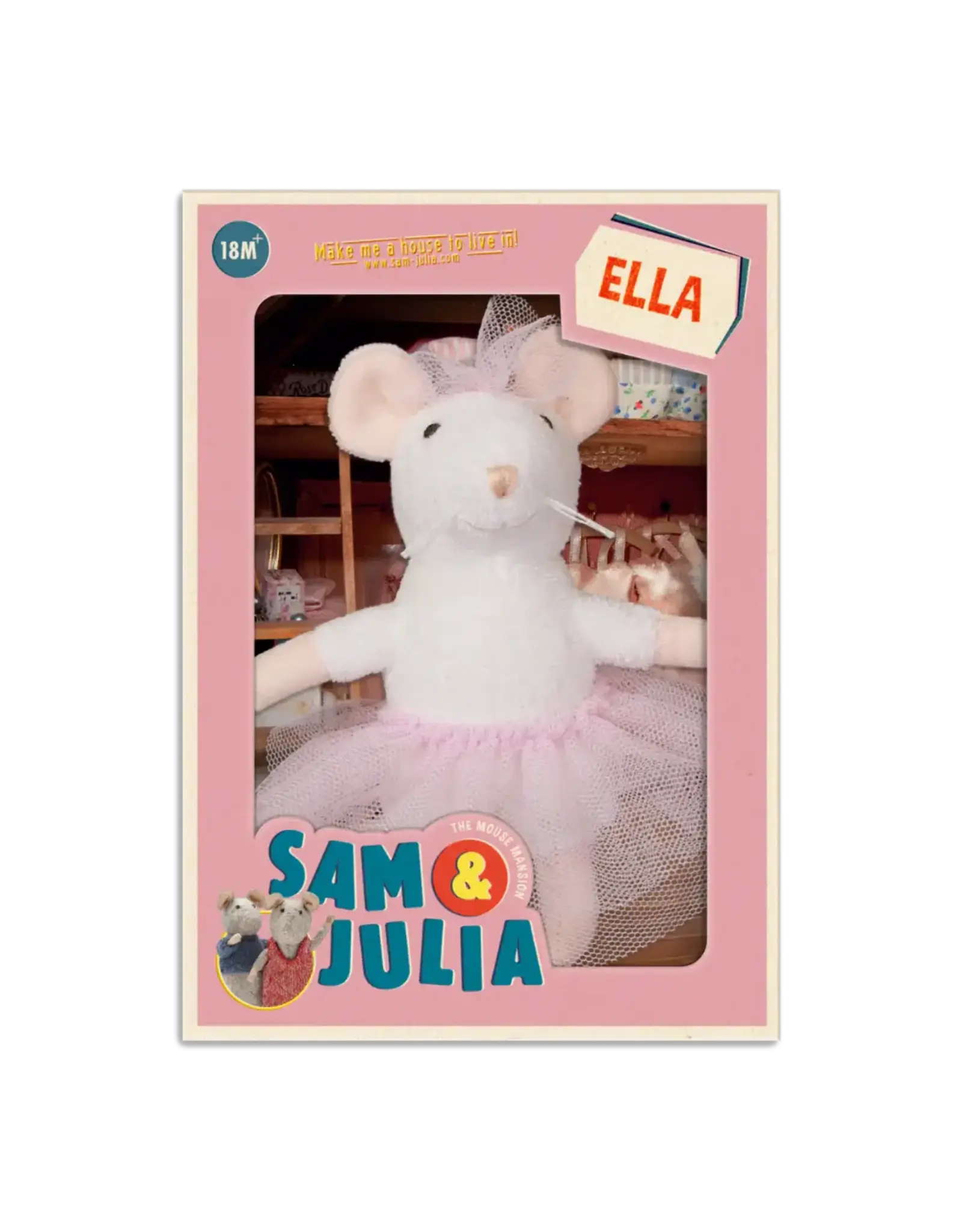 The Mouse Mansion Souris en peluche Ella maison de souris – personnage miniature danseuse et créatif